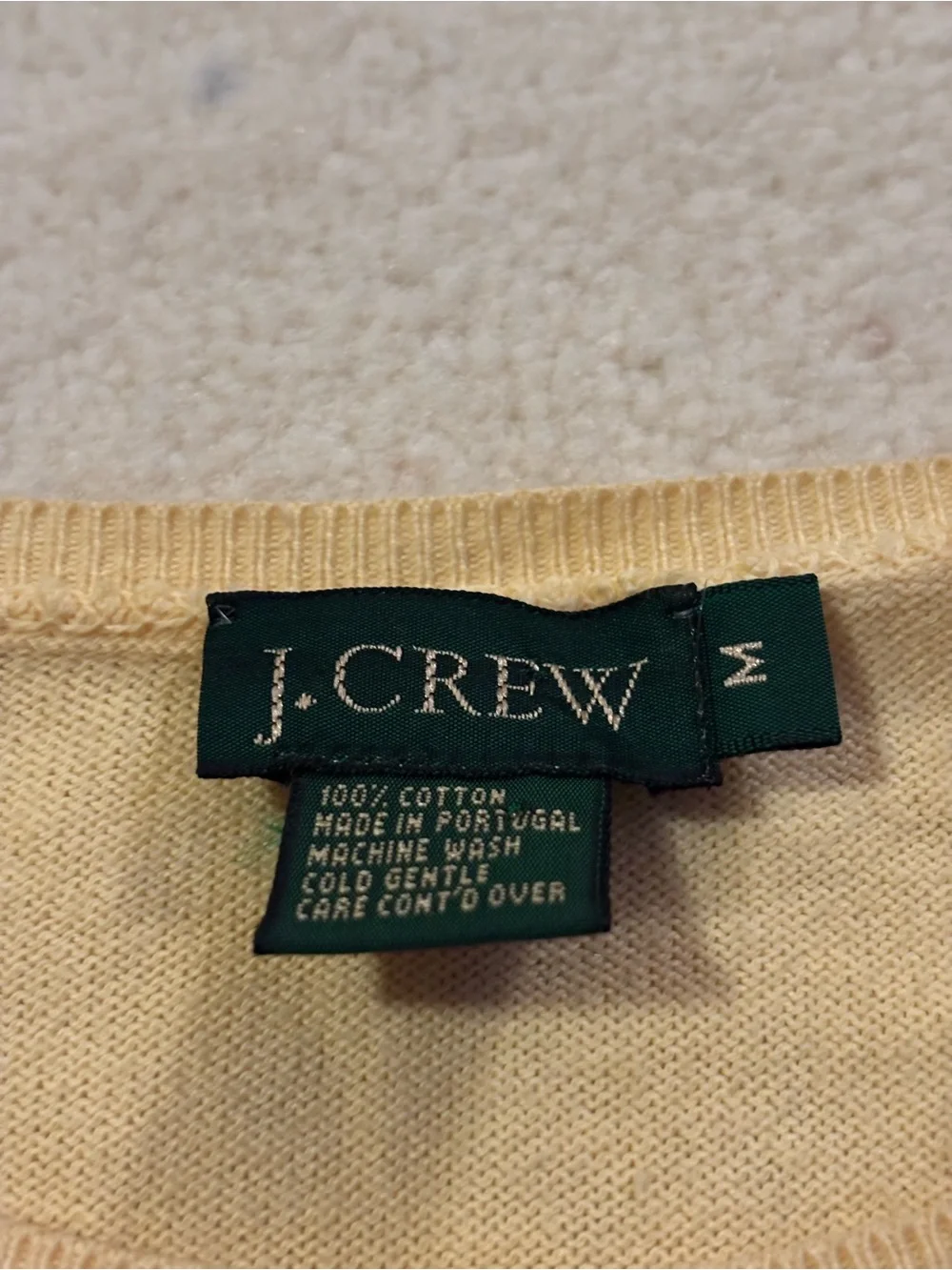 J. Crew Short Sleeve Crewneck Sweater in Pale Yellow, medium